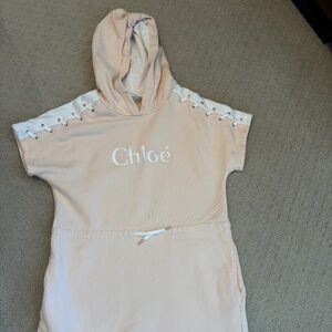 Chloe Kids Dress in Peach and White